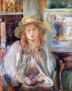 Julie Manet avec un chapeau de paille, 1892 - Berthe Morisot